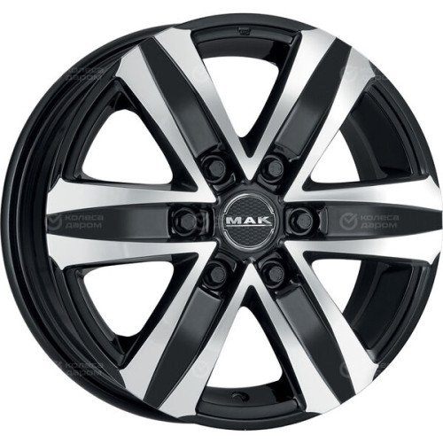 Колесный диск MAK STONE 6 8xR18 6x114.3 ET45 DIA66.1 черный глянцевый с полированной лицевой частью
