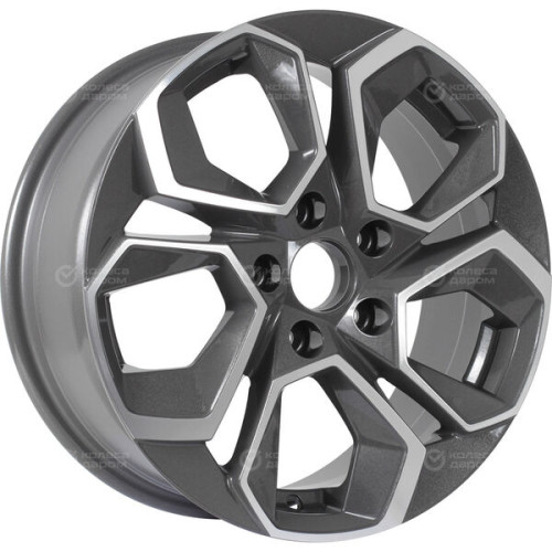 Колесный диск KDW KD1620 6.5xR16 4x100 ET45 DIA60.1 (уценка) темно-серый с полированной лицевой частью