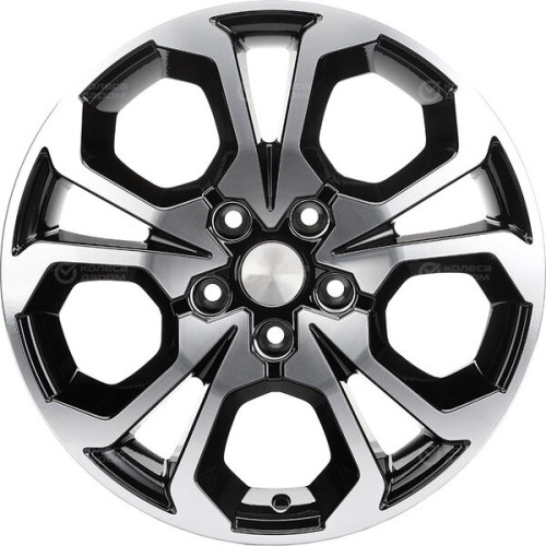 Колесный диск Carwel Ванда 242 6.5xR17 5x114.3 ET37 DIA66.6 чёрный глянцевый с полированной лицевой поверхностью