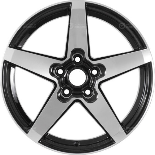 Колесный диск iFree Uno Токен 6.5xR17 5x112 ET37 DIA57.1 чёрный глянцевый с полированной лицевой частью