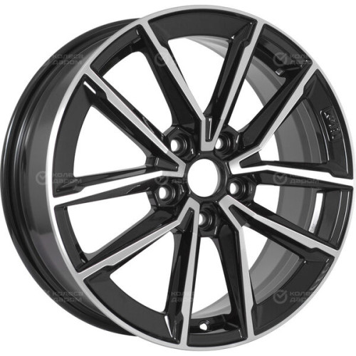 Колесный диск WUP Up104 6.5xR17 5x114.3 ET49 DIA67.1 черный глянцевый с полированными элементами лицевой поверхности