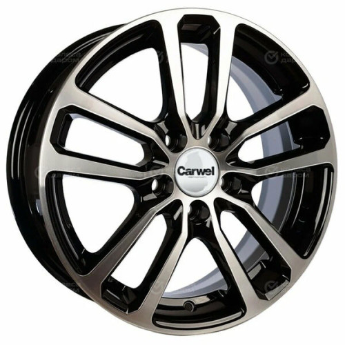 Колесный диск Carwel Донты 209 6xR15 5x114.3 ET39 DIA60.1 чёрный глянцевый с полированной лицевой поверхностью