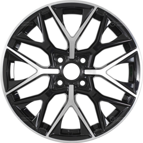 Колесный диск WUP Up101 6xR16 4x100 ET45 DIA60.1 черный глянцевый с полированными элементами лицевой поверхности