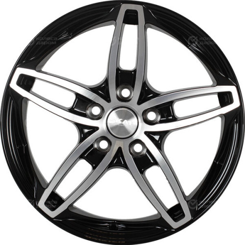 Колесный диск СКАД Турин 7xR17 5x114.3 ET50 DIA67.1 черный глянцевый с полированной лицевой поверхностью