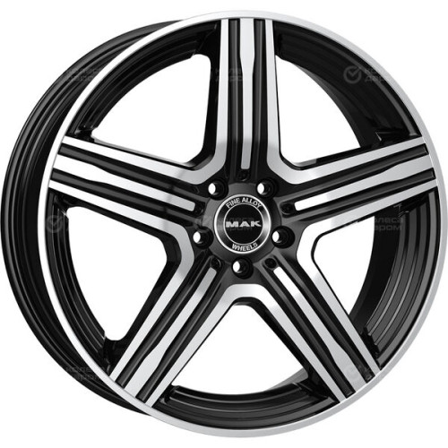 Колесный диск MAK Lewis 8xR19 5x112 ET20 DIA66.6 чёрный глянцевый с полированной лицевой частью