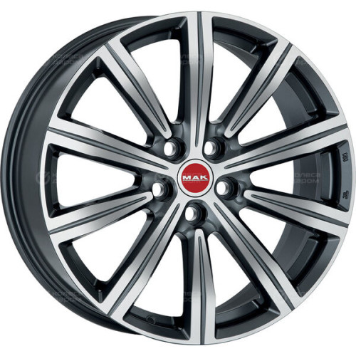 Колесный диск MAK Birmingham 8.5xR20 5x120 ET45 DIA65.1 серый с полированной лицевой частью