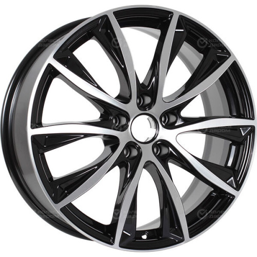 Колесный диск iFree Каzантип 7.5xR18 5x108 ET35 DIA67.1 чёрный глянцевый с полированной лицевой частью
