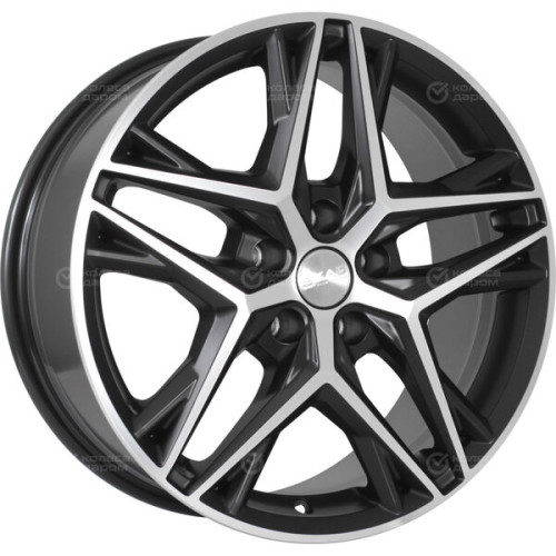 Колесный диск СКАД Челси 8xR18 5x114.3 ET45 DIA67.1 черный матовый с полированным элементом