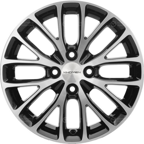 Колесный диск KHOMEN KHW1506 (ZV15_Xray) 6xR15 4x100 ET37 DIA60.1 глянцевый черный с полированной лицевой частью