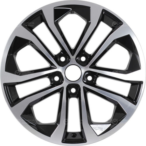 Колесный диск СКАД Тукан 7xR17 5x114.3 ET35 DIA67.1 черный глянцевый с полированной лицевой поверхностью