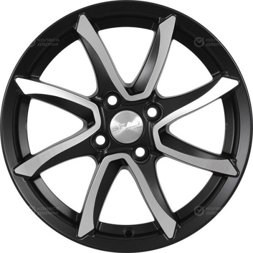 Колесный диск СКАД Осака 6xR15 4x100 ET46 DIA54.1 черный матовый с полированным элементом