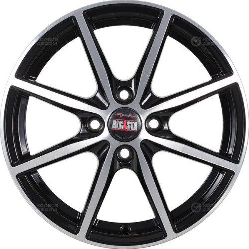 Колесный диск Alcasta M63 6xR15 4x98 ET35 DIA58.6 черный глянцевый с полированной лицевой частью