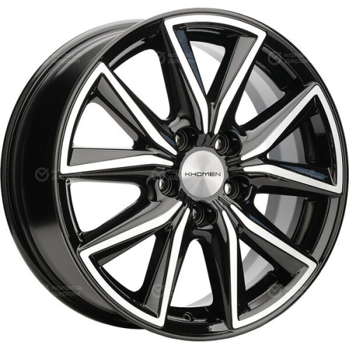 Колесный диск KHOMEN KHW1706 (17_CX-5) 7xR17 5x114.3 ET50 DIA67.1 глянцевый черный с полированной лицевой частью
