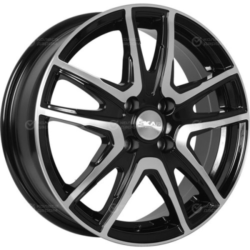 Колесный диск СКАД Сидней 6xR16 5x114.3 ET43 DIA67.1 черный глянцевый с полированной лицевой поверхностью