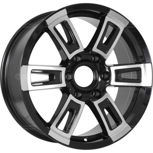 Колесный диск СКАД ТОР-18 8xR18 6x139.7 ET25 DIA106.2 черный глянцевый с полированной лицевой поверхностью