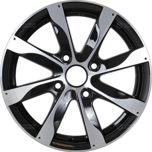 Колесный диск КиК Джемини 6xR15 4x108 ET38 DIA67.1 черный глянцевый с полированными элементами лицевой поверхности