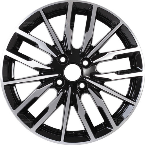 Колесный диск iFree Миконос 6xR16 5x100 ET38 DIA57.1 чёрный глянцевый с полированной лицевой частью