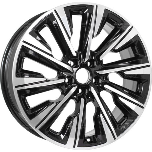 Колесный диск КиК Галего 7.5xR19 5x114.3 ET40 DIA66.6 черный глянцевый с полированными элементами лицевой поверхности