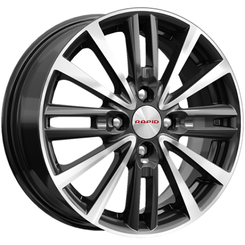 Легковой диск КиК Модена 6x15 4x100 ET46 54,1 Алмаз черный