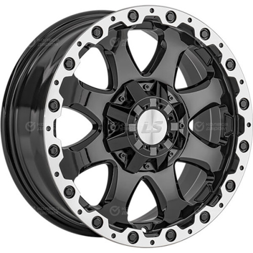 Колесный диск LS LS 1375 8xR17 5x150 ET45 DIA110.1 черный с полированным ободом