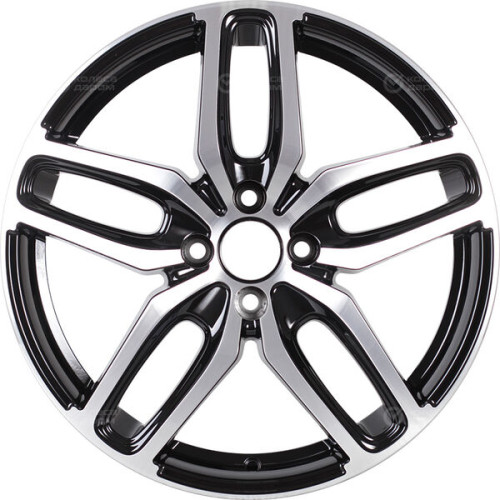 Колесный диск Carwel Виви 199 6.5xR17 4x100 ET41 DIA60.1 чёрный глянцевый с полированной лицевой поверхностью