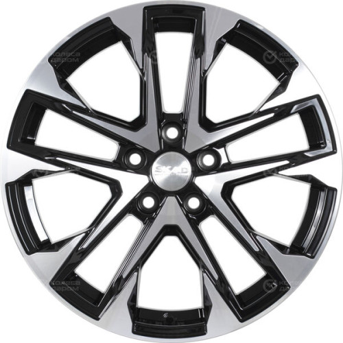 Колесный диск СКАД АТАКОР 7xR17 5x114.3 ET40 DIA66.1 черный глянцевый с полированной лицевой поверхностью