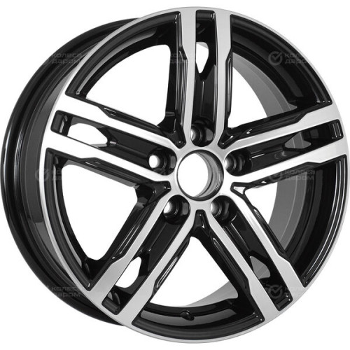 Колесный диск Carwel Волга 178 6xR15 5x114.3 ET39 DIA67.1 чёрный глянцевый с полированной лицевой частью