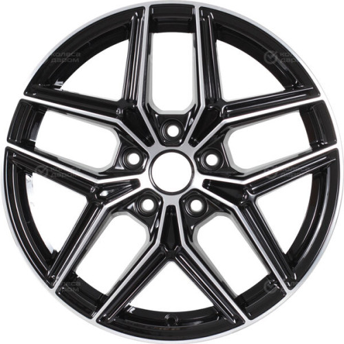 Колесный диск КиК Юнион 7xR17 5x114.3 ET40 DIA66.1 черный глянцевый с полированными элементами лицевой поверхности