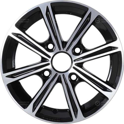 Колесный диск КиК Флэш 5xR13 4x108 ET40 DIA67.1 черный глянцевый с полированными элементами лицевой поверхности