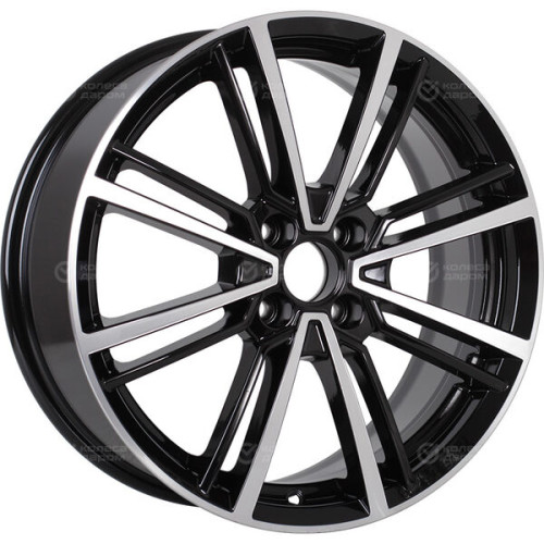 Колесный диск КиК Эрфурт 7xR17 4x100 ET41 DIA60.1 черный глянцевый с полированными элементами лицевой поверхности