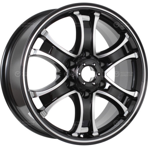 Колесный диск КиК Балеар (КС727) 7.5xR18 6x114.3 ET38 DIA67.1 черный глянцевый с полированными элементами лицевой поверхности