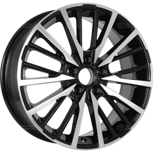 Колесный диск KDW KD1740 7xR17 5x114.3 ET37 DIA66.6 глянцевый черный с полированной лицевой частью