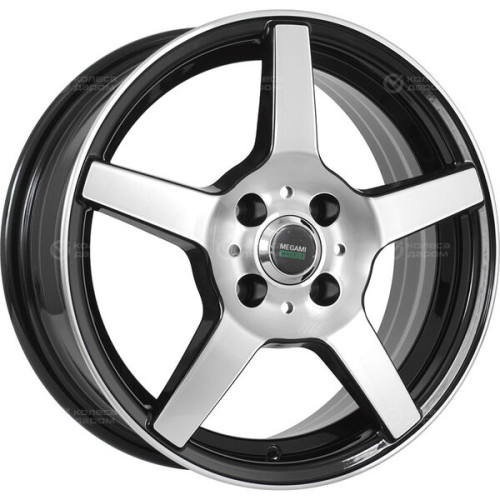 Колесный диск Megami AF-07 6xR15 4x100 ET48 DIA54.1 черный глянцевый с полированной лицевой частью