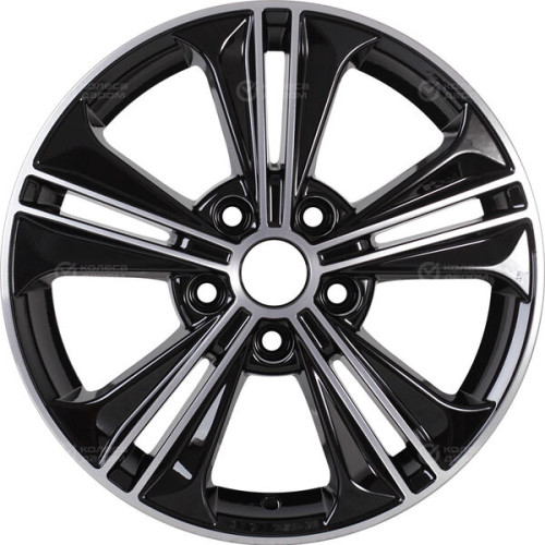 Колесный диск Carwel Исток 111 6xR16 5x114.3 ET47 DIA67.1 чёрный глянцевый с полированной лицевой поверхностью