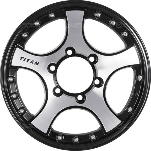 Колесный диск СКАД Титан 7xR16 5x139.7 ET20 DIA109.7 черный глянцевый с полированной лицевой поверхностью