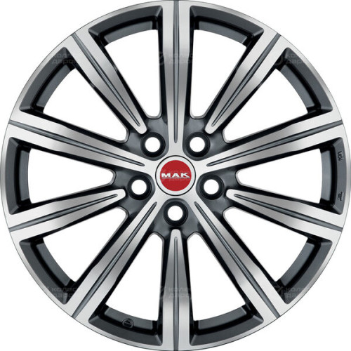 Колесный диск MAK Birmingham 8.5xR20 5x120 ET45 DIA65.1 серый с полированной лицевой частью
