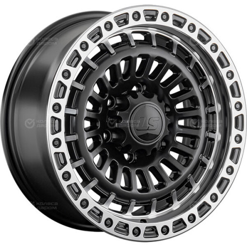 Колесный диск LS LS 1348 8.5xR17 6x139.7 ET25 DIA100.1 черный сатиновый с полированным ободом