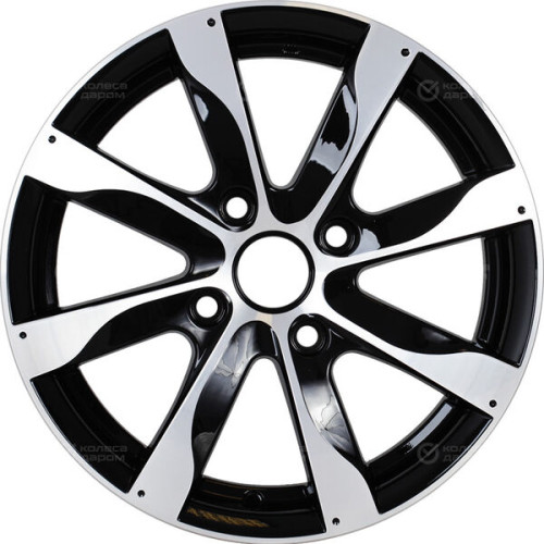 Колесный диск КиК Джемини-оригинал 6xR15 4x114.3 ET44 DIA56.6 черный глянцевый с полированными элементами лицевой поверхности