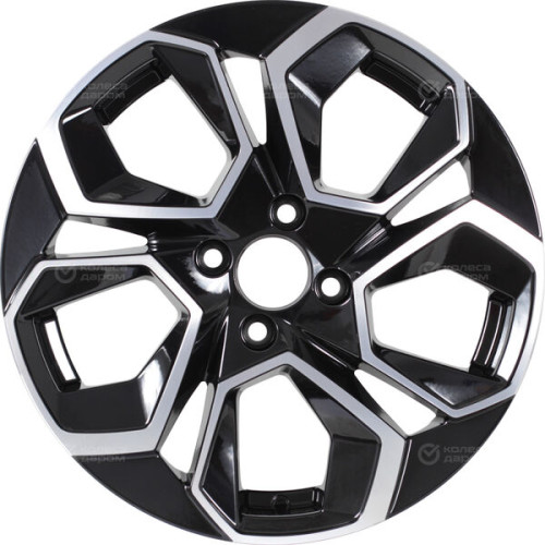Колесный диск KDW KD1620 6.5xR16 5x112 ET45 DIA57.1 глянцевый черный с полированной лицевой частью