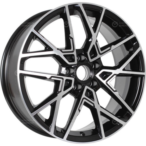 Колесный диск КиК Вудроф 7xR18 5x108 ET41 DIA59.6 черный глянцевый с полированными элементами лицевой поверхности