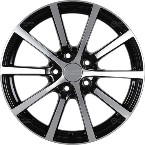 Колесный диск Carwel Кентавр 102 7xR17 5x114.3 ET40 DIA66.1 чёрный глянцевый с полированной лицевой поверхностью