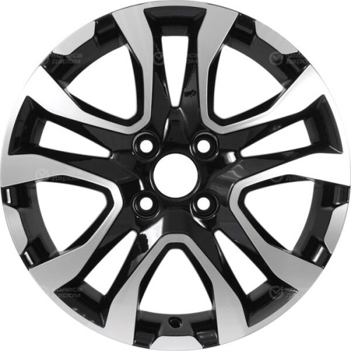 Колесный диск Carwel Тобол 1503 6xR15 4x100 ET40 DIA60.1 черный глянцевый с полированной лицевой частью