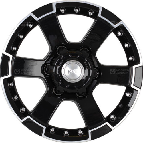 Колесный диск КиК M56-оригинал 7xR16 6x139.7 ET38 DIA67.1 черный глянцевый с полированными элементами лицевой поверхности