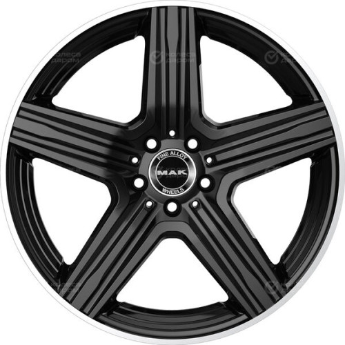 Колесный диск MAK Lewis 9xR18 5x112 ET30 DIA66.6 блестящий чёрный с зеркальным кольцом