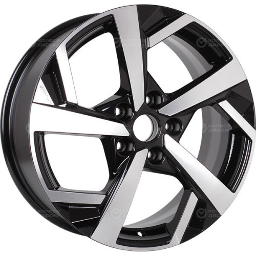 Колесный диск KHOMEN KHW1712 (Hyundai Tucson IV/Kia Sportege V) 7xR17 5x114.3 ET43.5 DIA67.1 глянцевый черный с полированной лицевой частью