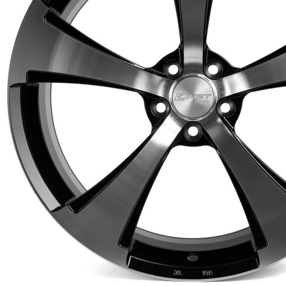 Легковой диск CMST CS727 10x21 5x112 ET54 66,6 чёрный + полированные спицы