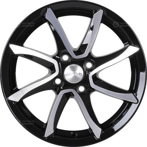 Колесный диск СКАД Осака 6xR15 4x100 ET46 DIA54.1 черный глянцевый с полированной лицевой поверхностью
