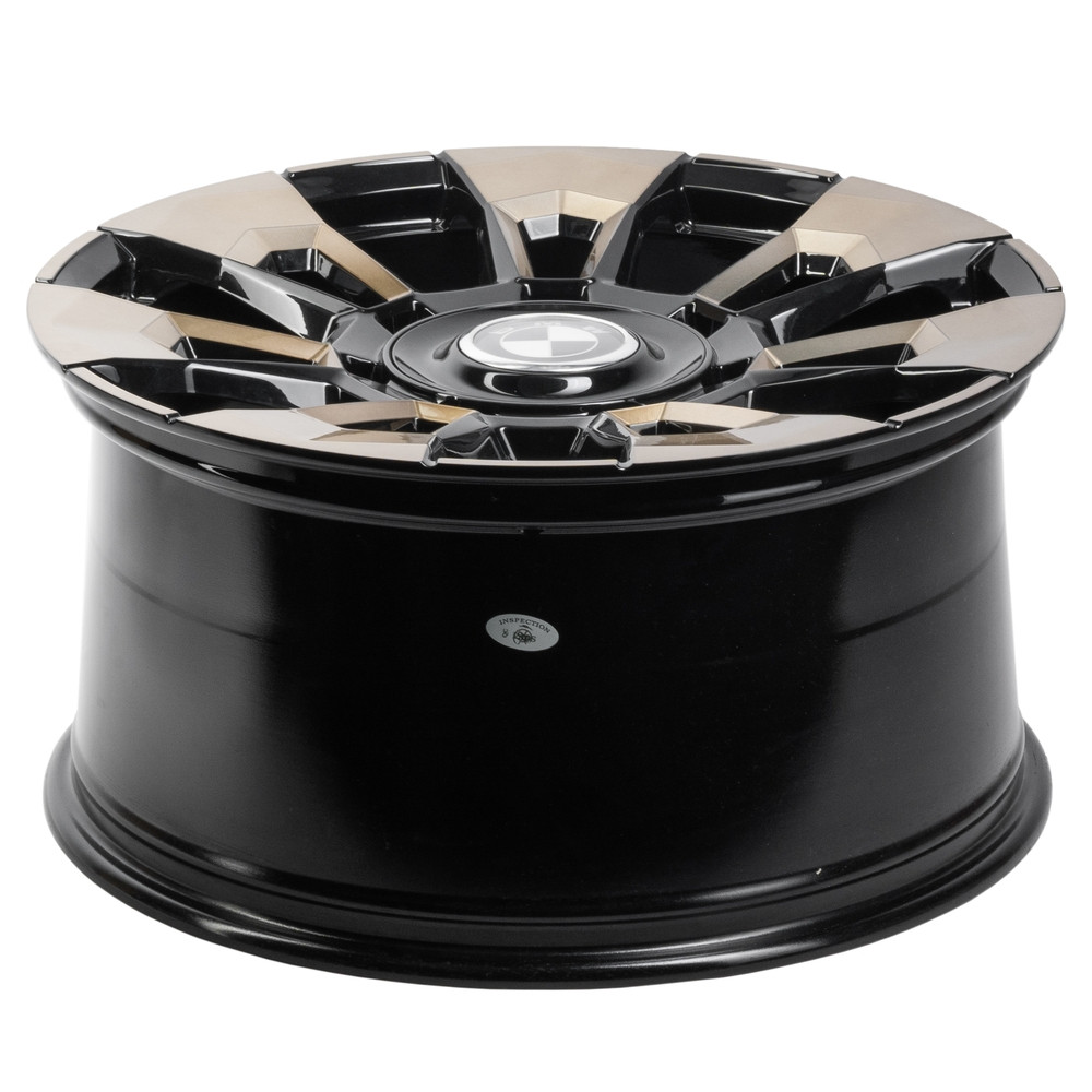 Легковой диск CMST SL374 10x22 5x112 ET21 66,6 чёрный + полированные спицы под бронзовым лаком