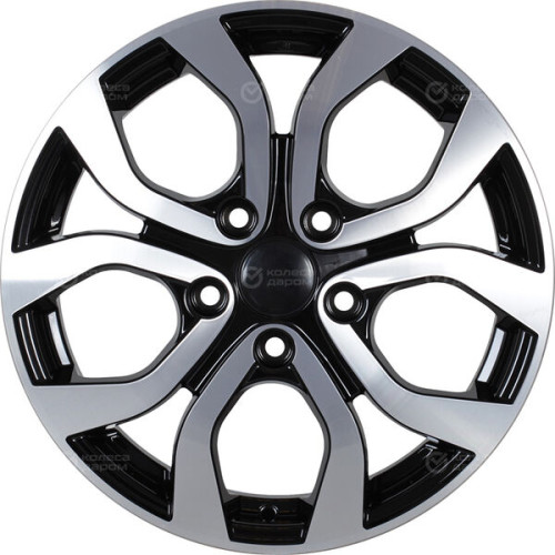 Колесный диск Carwel Буссе 164 6.5xR16 5x114.3 ET45 DIA60.1 чёрный глянцевый с полированной лицевой поверхностью