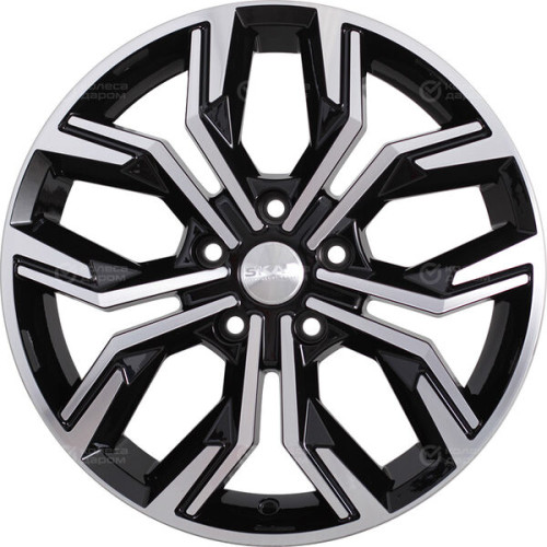 Колесный диск СКАД Амиата 7xR17 5x108 ET45 DIA60.1 черный глянцевый с полированной лицевой поверхностью